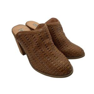Steve Madden Brown Woven Leather Mule Heels